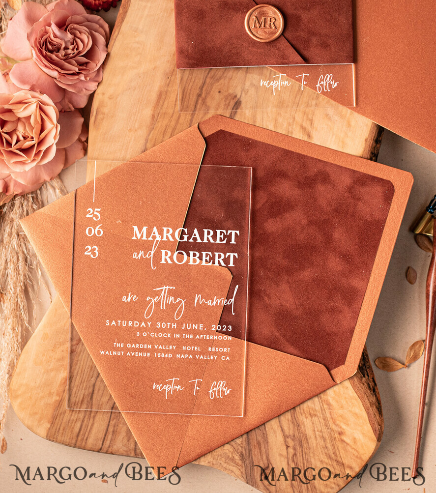 WEDDING INVITATIONS Elegant Invites Classic Cards Velvet Modern Wedding invitations Acrylic, elegant Acrylic wedding invitations • Romantic Minimalist Wedding Invites • Luxury Fall wedding Stationery
