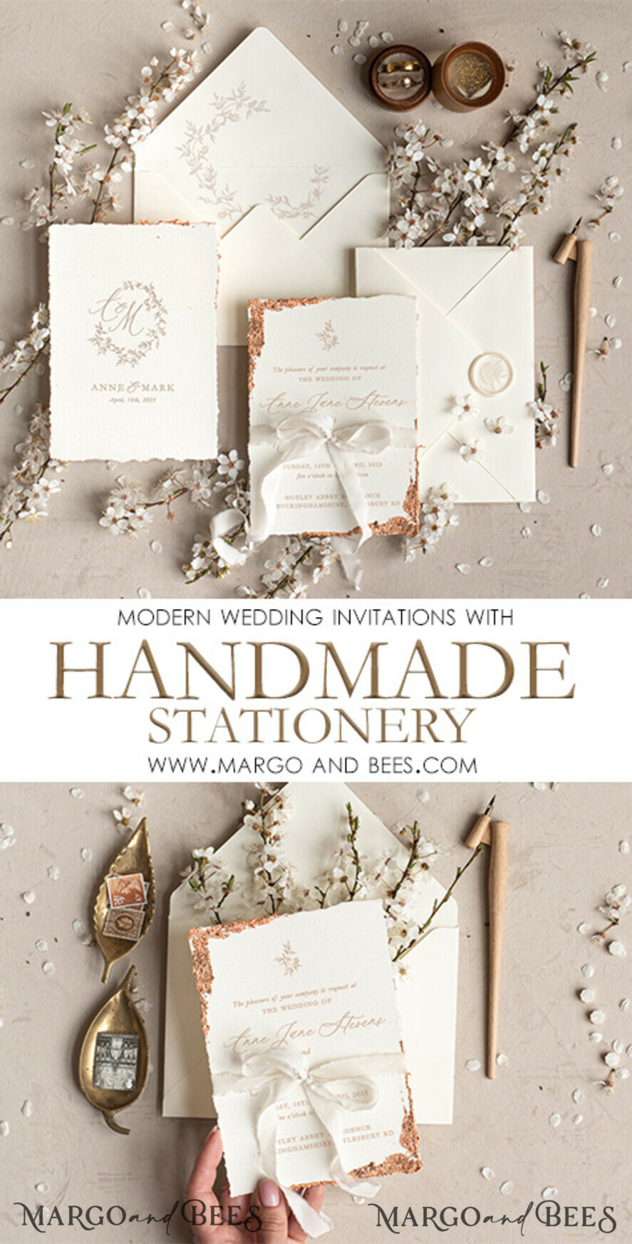 WEDDING INVITATIONS Elegant Invites Classic Cards Stunning wedding invitations, Luxury Gold wedding invitation Set, Elegant Wedding Invitation Suite, Luxury wedding Card, Golden deckled edge paper wedding Invitess