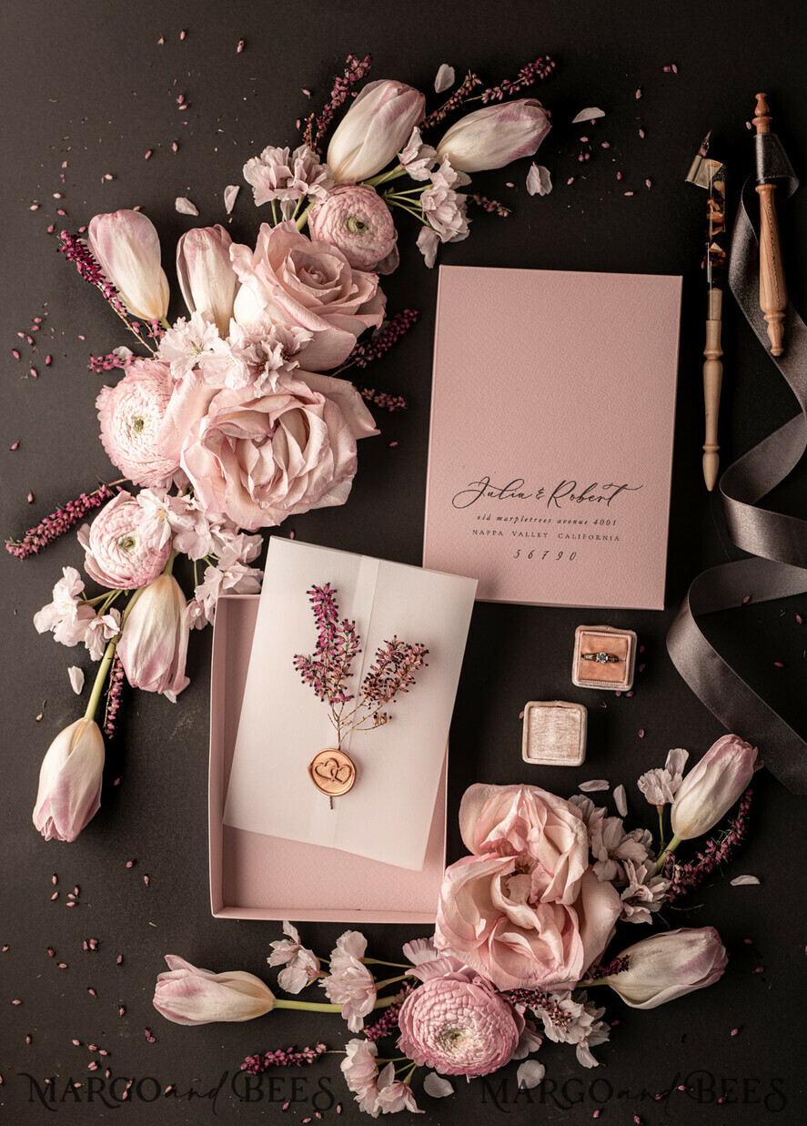 WEDDING INVITATIONS Elegant Invites Classic Cards Romantic Blush Pink Box Wedding Invitation Suite, Elegant Heather Wedding Invites, Luxury Acrylic Plexi Wedding Invitations, Glamour Vellum Wedding Cards