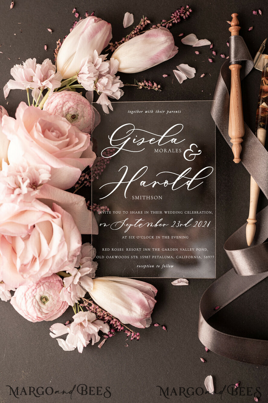 WEDDING INVITATIONS Elegant Invites Classic Cards Romantic Blush Pink Box Wedding Invitation Suite, Elegant Heather Wedding Invites, Luxury Acrylic Plexi Wedding Invitations, Glamour Vellum Wedding Cards