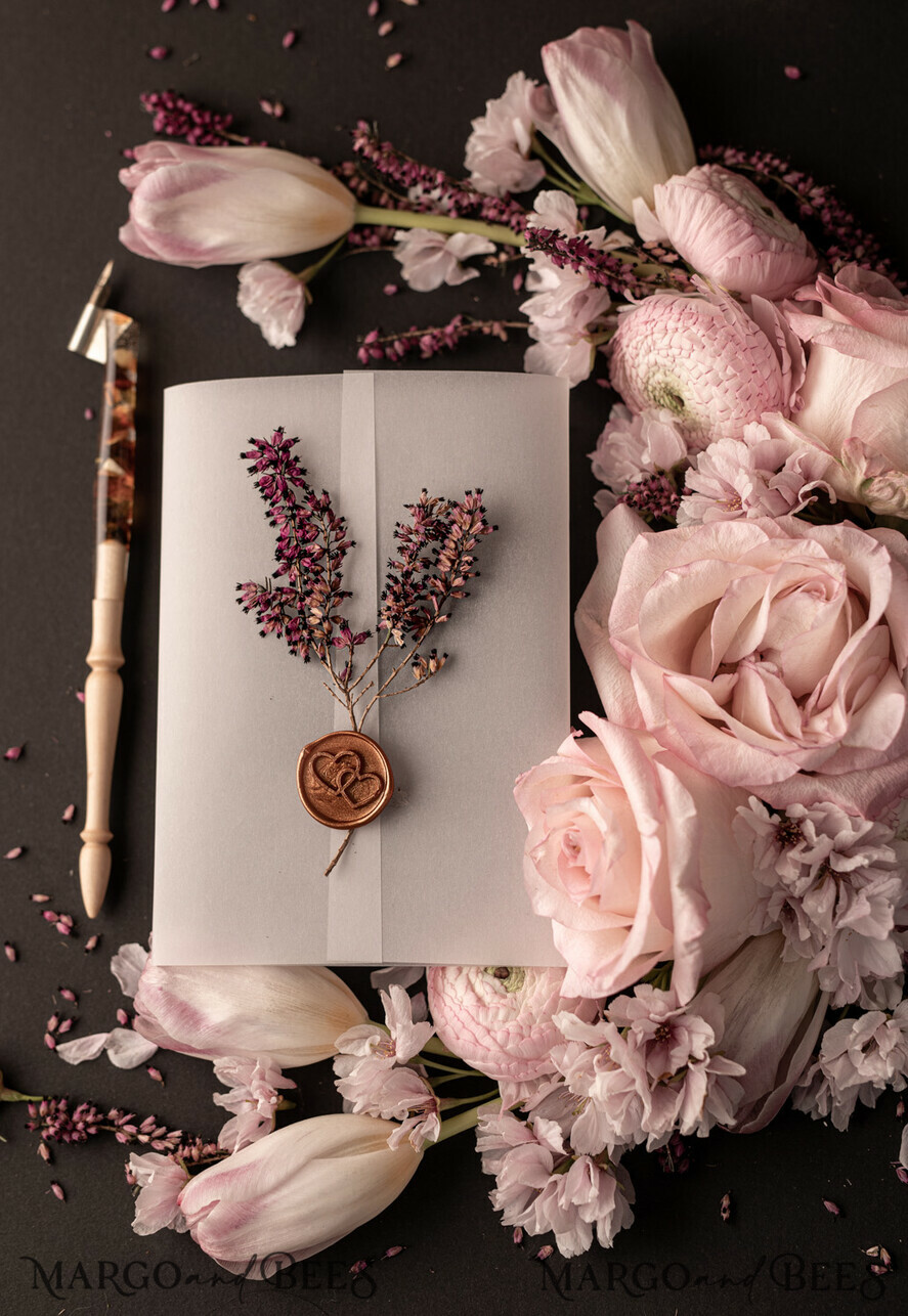 WEDDING INVITATIONS Elegant Invites Classic Cards Romantic Blush Pink Box Wedding Invitation Suite, Elegant Heather Wedding Invites, Luxury Acrylic Plexi Wedding Invitations, Glamour Vellum Wedding Cards
