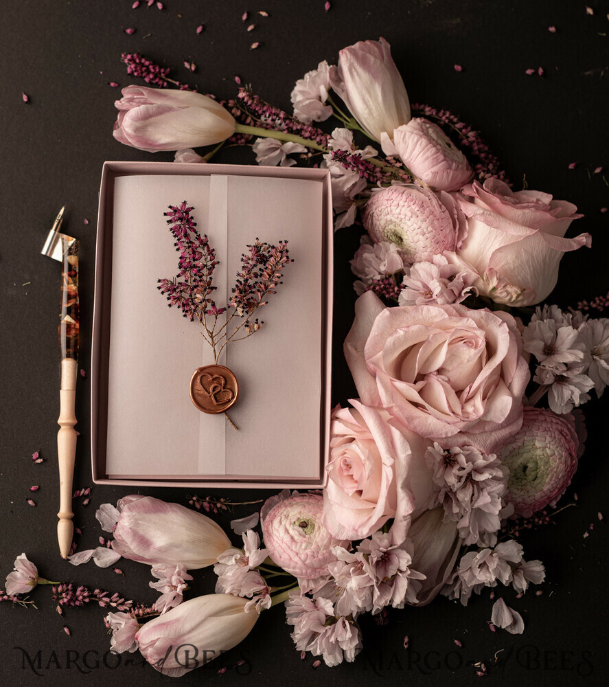 WEDDING INVITATIONS Elegant Invites Classic Cards Romantic Blush Pink Box Wedding Invitation Suite, Elegant Heather Wedding Invites, Luxury Acrylic Plexi Wedding Invitations, Glamour Vellum Wedding Cards