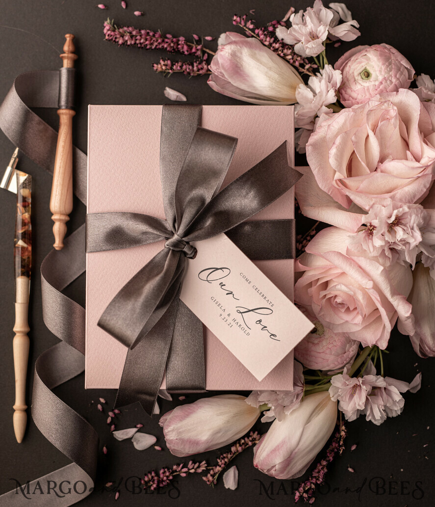 WEDDING INVITATIONS Elegant Invites Classic Cards Romantic Blush Pink Box Wedding Invitation Suite, Elegant Heather Wedding Invites, Luxury Acrylic Plexi Wedding Invitations, Glamour Vellum Wedding Cards