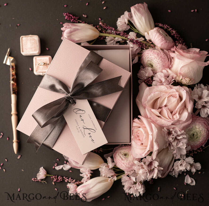 WEDDING INVITATIONS Elegant Invites Classic Cards Romantic Blush Pink Box Wedding Invitation Suite, Elegant Heather Wedding Invites, Luxury Acrylic Plexi Wedding Invitations, Glamour Vellum Wedding Cards