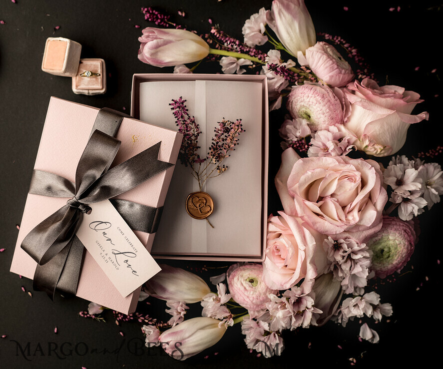 WEDDING INVITATIONS Elegant Invites Classic Cards Romantic Blush Pink Box Wedding Invitation Suite, Elegant Heather Wedding Invites, Luxury Acrylic Plexi Wedding Invitations, Glamour Vellum Wedding Cards