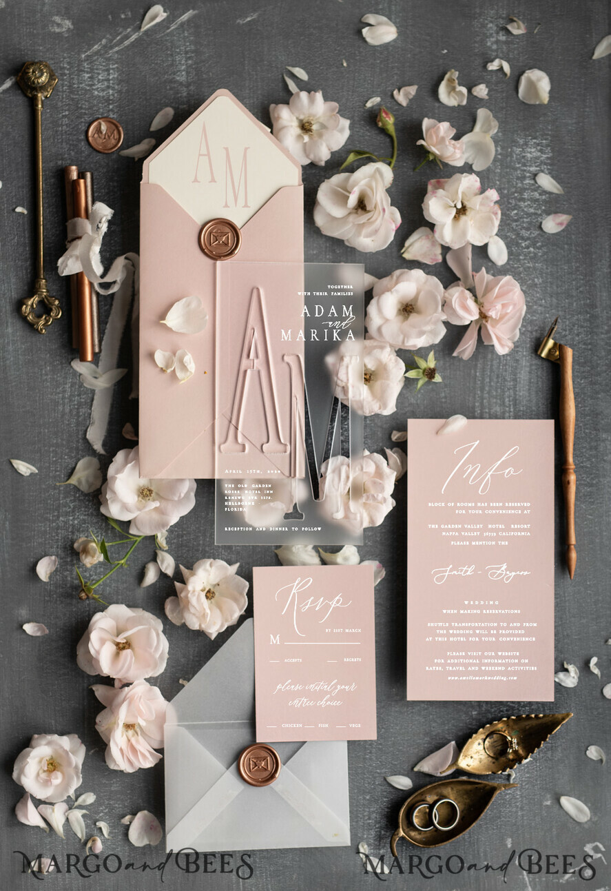 WEDDING INVITATIONS Elegant Invites Classic Cards Wedding invitations cards, fairytale stationery, destination suite clear acrylic elegant stationery