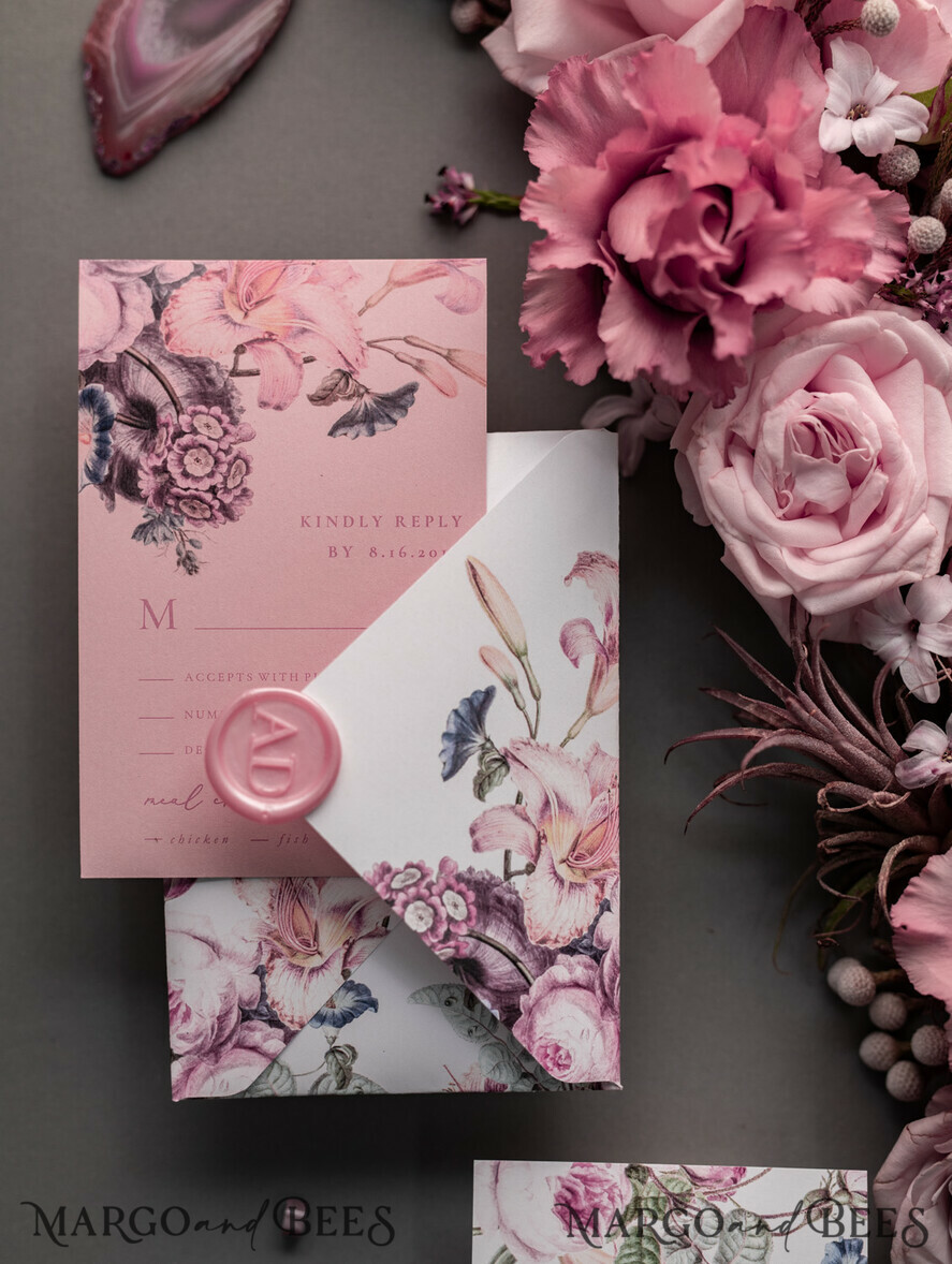 WEDDING INVITATIONS Elegant Invites Classic Cards Luxury Floral Acrylic Plexi Wedding Invitations, Romantic Blush Pink Wedding Invites, Vintage Wedding Invitation Suite, Elegant And Handmade Wedding Cards