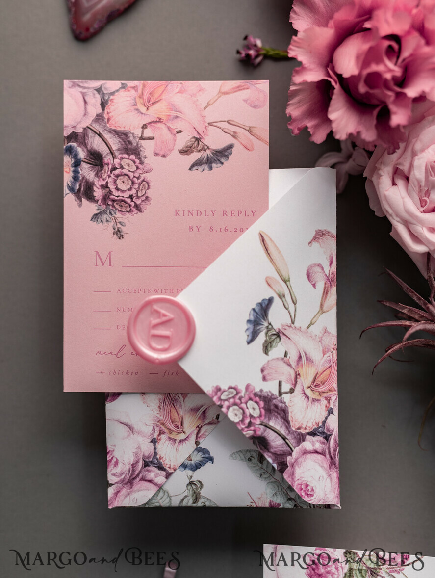 WEDDING INVITATIONS Elegant Invites Classic Cards Luxury Floral Acrylic Plexi Wedding Invitations, Romantic Blush Pink Wedding Invites, Vintage Wedding Invitation Suite, Elegant And Handmade Wedding Cards