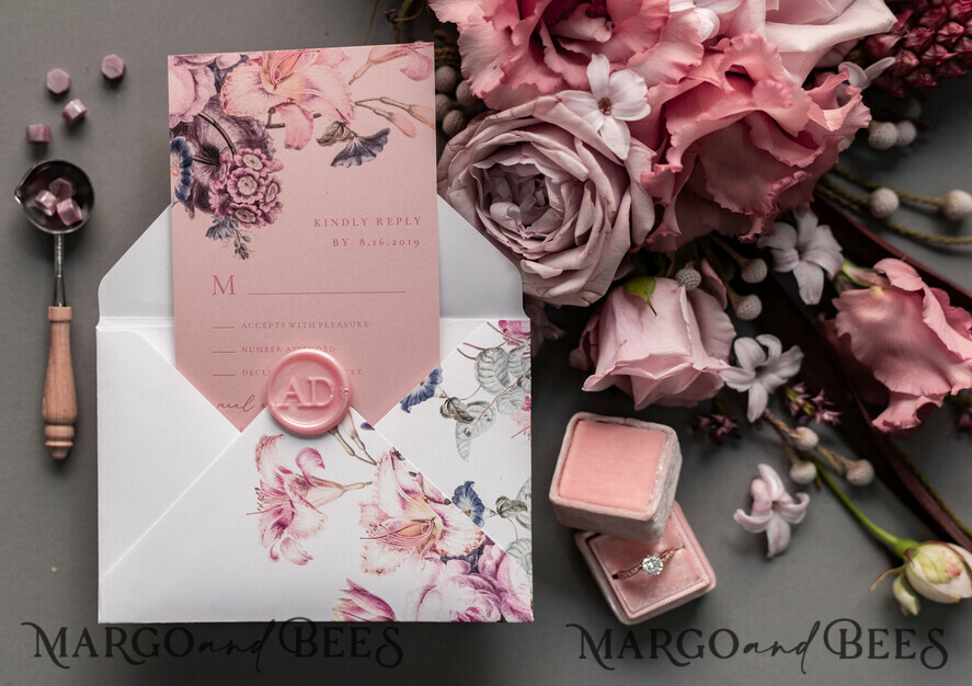 WEDDING INVITATIONS Elegant Invites Classic Cards Luxury Floral Acrylic Plexi Wedding Invitations, Romantic Blush Pink Wedding Invites, Vintage Wedding Invitation Suite, Elegant And Handmade Wedding Cards