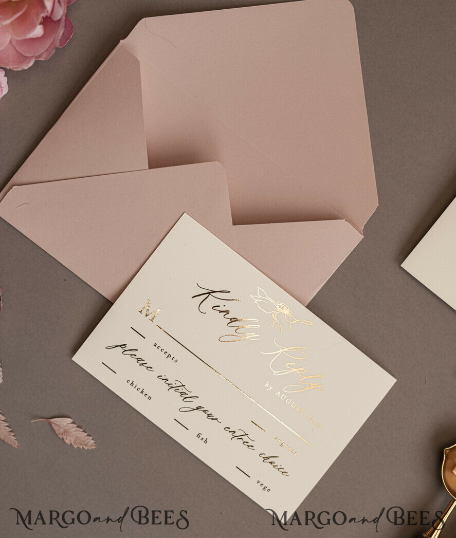 WEDDING INVITATIONS gold / rose gold / silver / glitter Custom Gold wedding invitation suite, Gold Wedding Blush Invites, Glamour Wedding Invitations
