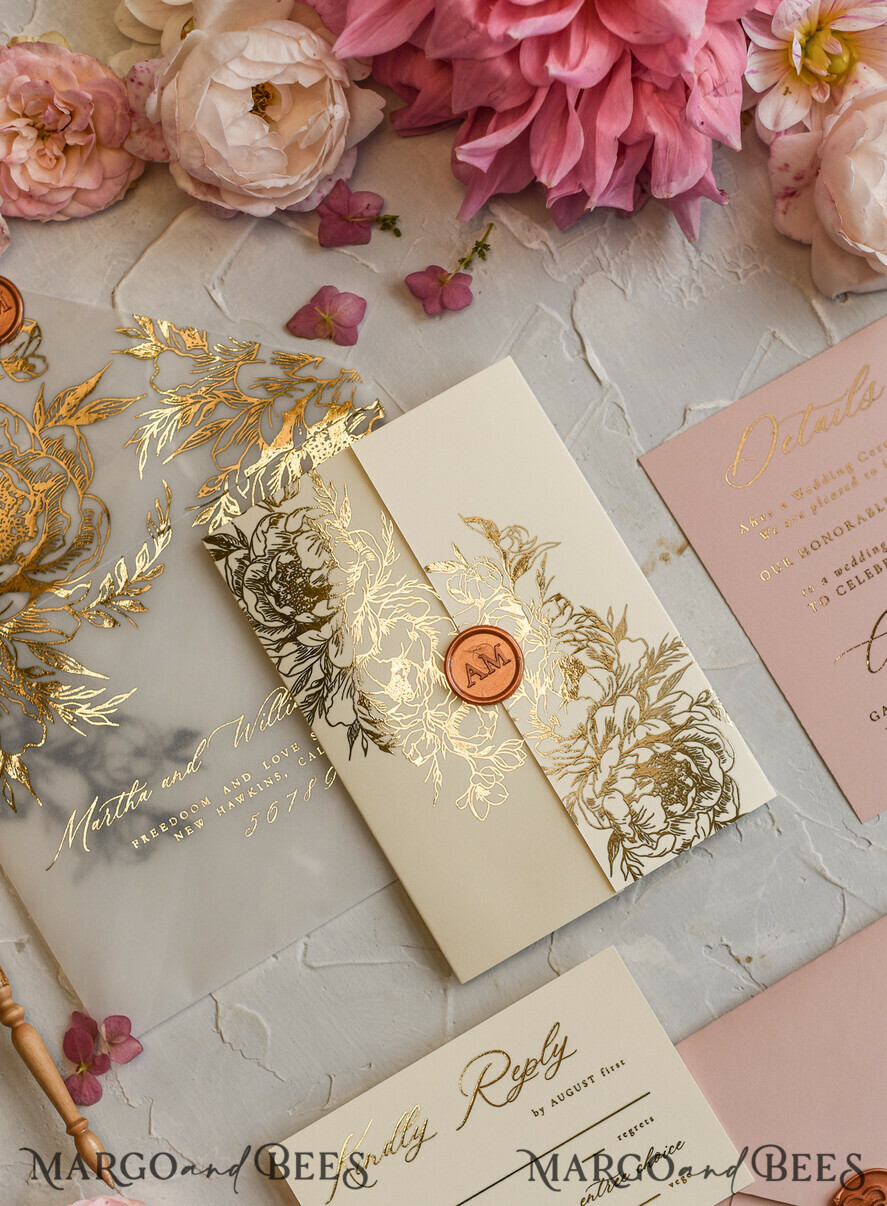 WEDDING INVITATIONS gold / rose gold / silver / glitter Wedding invitations custom colors, Glamour wedding invitations • Romantic Wedding Invitation Suite • Rose Gold Wedding Invites