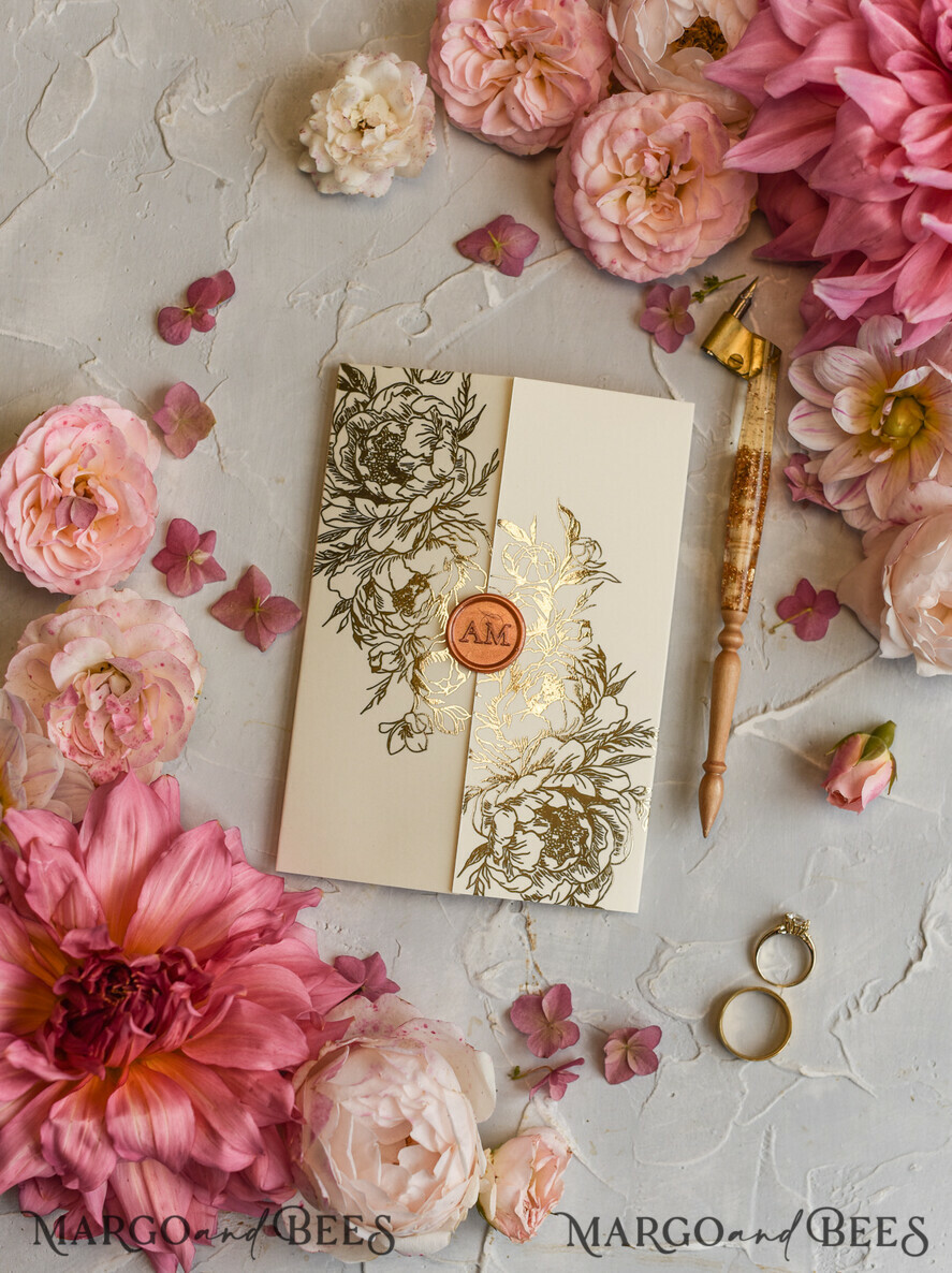 WEDDING INVITATIONS gold / rose gold / silver / glitter Wedding invitations custom colors, Glamour wedding invitations • Romantic Wedding Invitation Suite • Rose Gold Wedding Invites