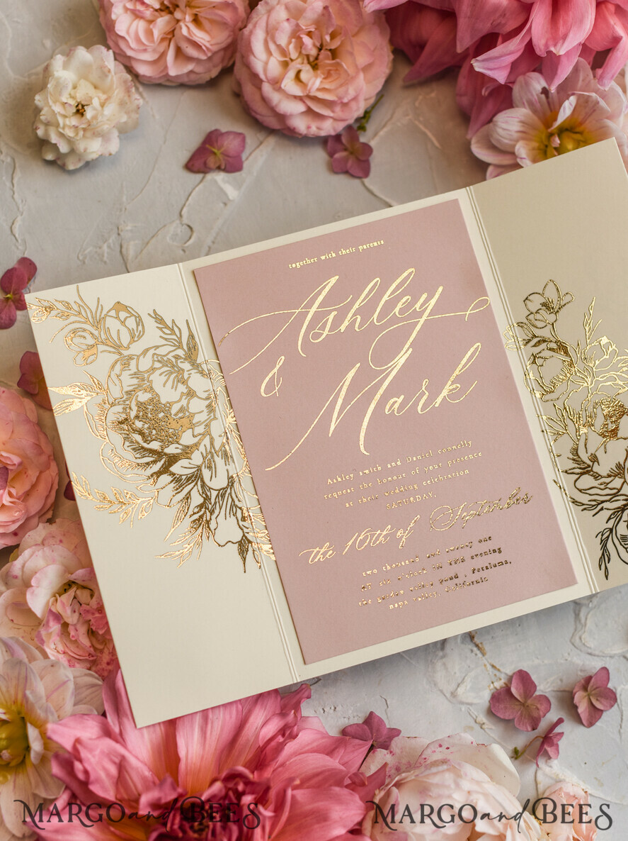 WEDDING INVITATIONS gold / rose gold / silver / glitter Wedding invitations custom colors, Glamour wedding invitations • Romantic Wedding Invitation Suite • Rose Gold Wedding Invites