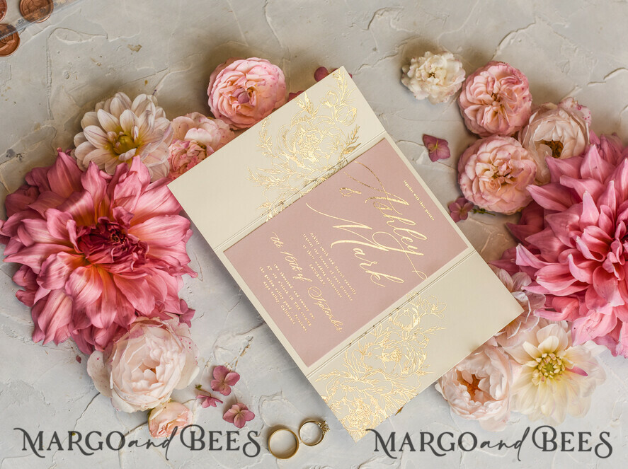 WEDDING INVITATIONS gold / rose gold / silver / glitter Wedding invitations custom colors, Glamour wedding invitations • Romantic Wedding Invitation Suite • Rose Gold Wedding Invites