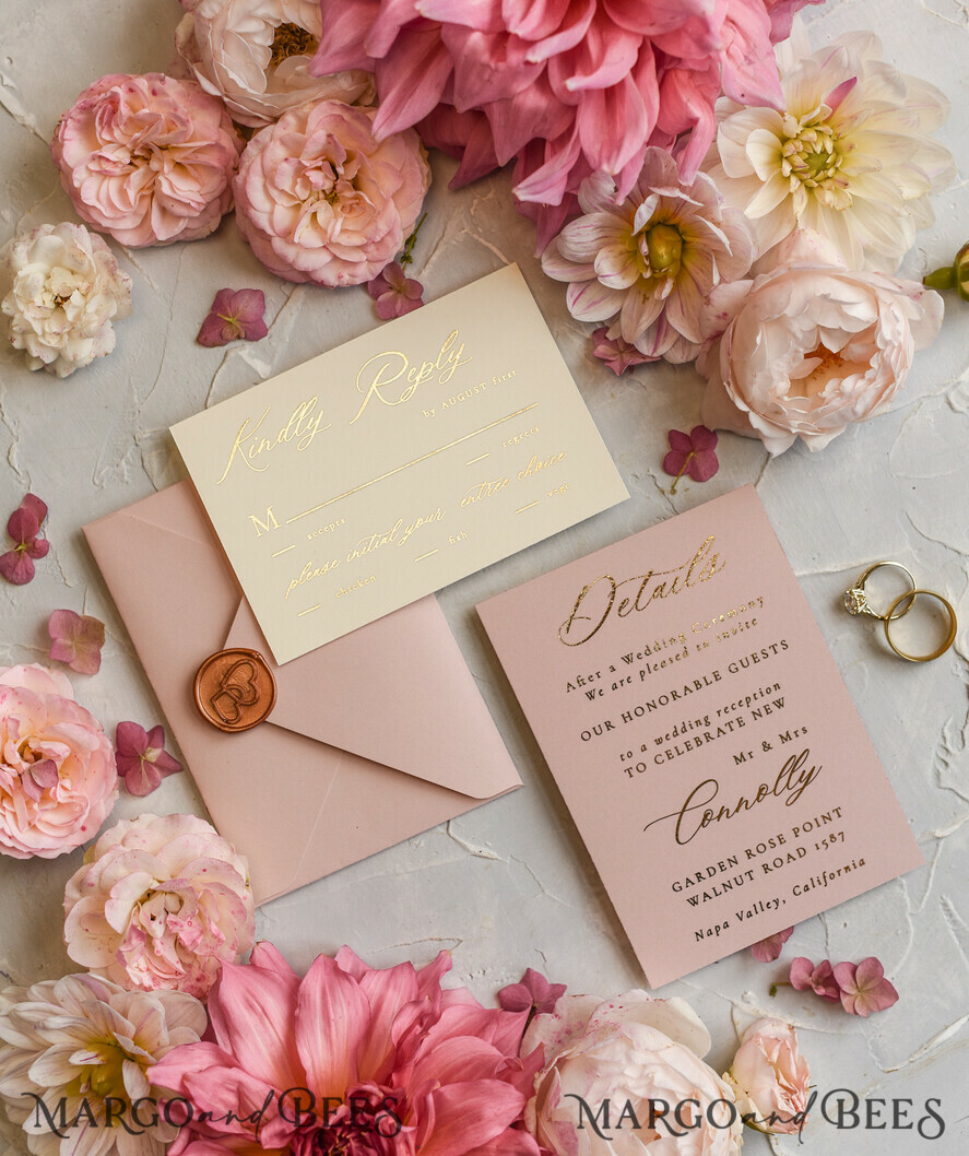 WEDDING INVITATIONS gold / rose gold / silver / glitter Wedding invitations custom colors, Glamour wedding invitations • Romantic Wedding Invitation Suite • Rose Gold Wedding Invites
