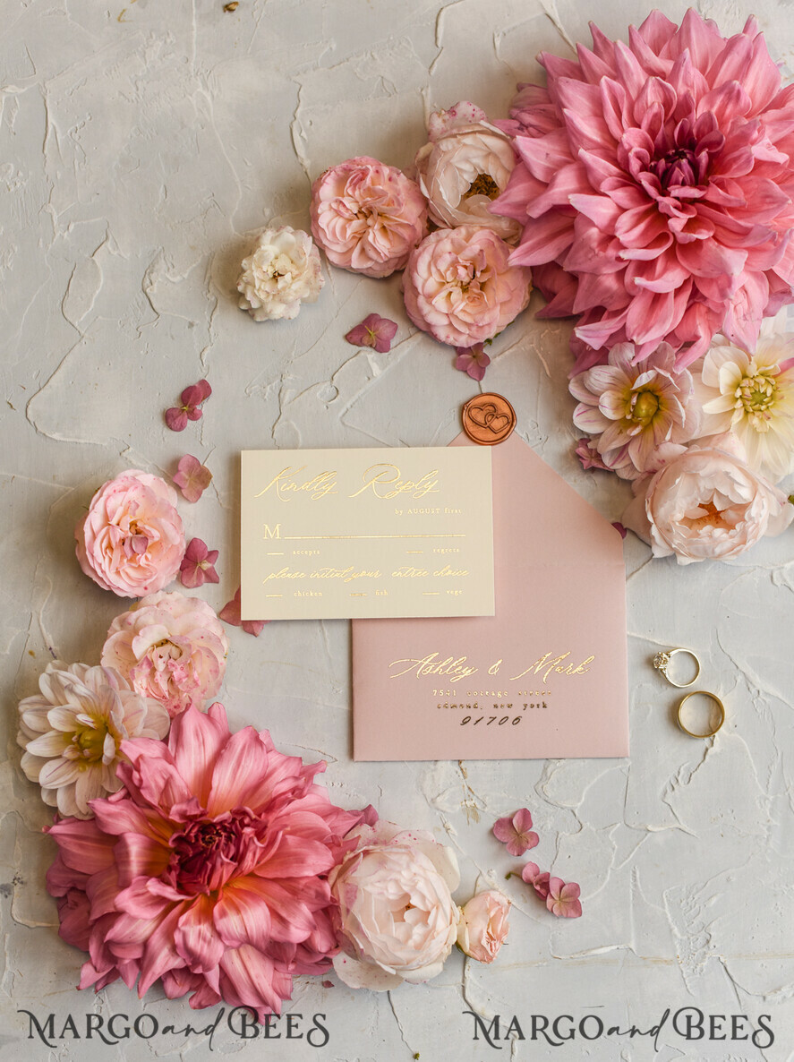 WEDDING INVITATIONS gold / rose gold / silver / glitter Wedding invitations custom colors, Glamour wedding invitations • Romantic Wedding Invitation Suite • Rose Gold Wedding Invites