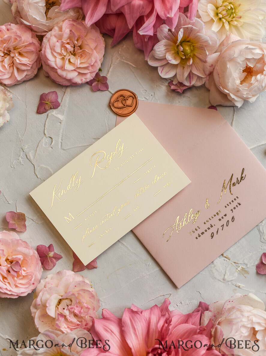 WEDDING INVITATIONS gold / rose gold / silver / glitter Wedding invitations custom colors, Glamour wedding invitations • Romantic Wedding Invitation Suite • Rose Gold Wedding Invites