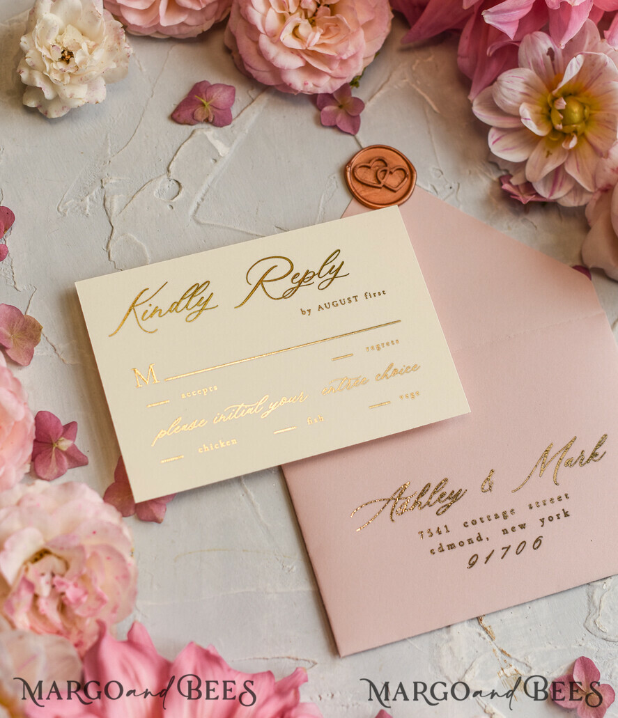 WEDDING INVITATIONS gold / rose gold / silver / glitter Wedding invitations custom colors, Glamour wedding invitations • Romantic Wedding Invitation Suite • Rose Gold Wedding Invites