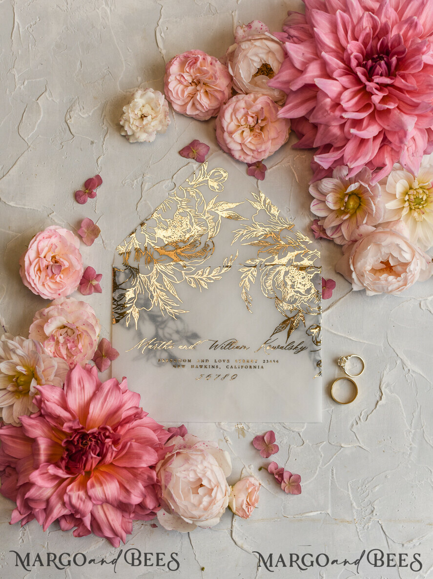 WEDDING INVITATIONS gold / rose gold / silver / glitter Wedding invitations custom colors, Glamour wedding invitations • Romantic Wedding Invitation Suite • Rose Gold Wedding Invites