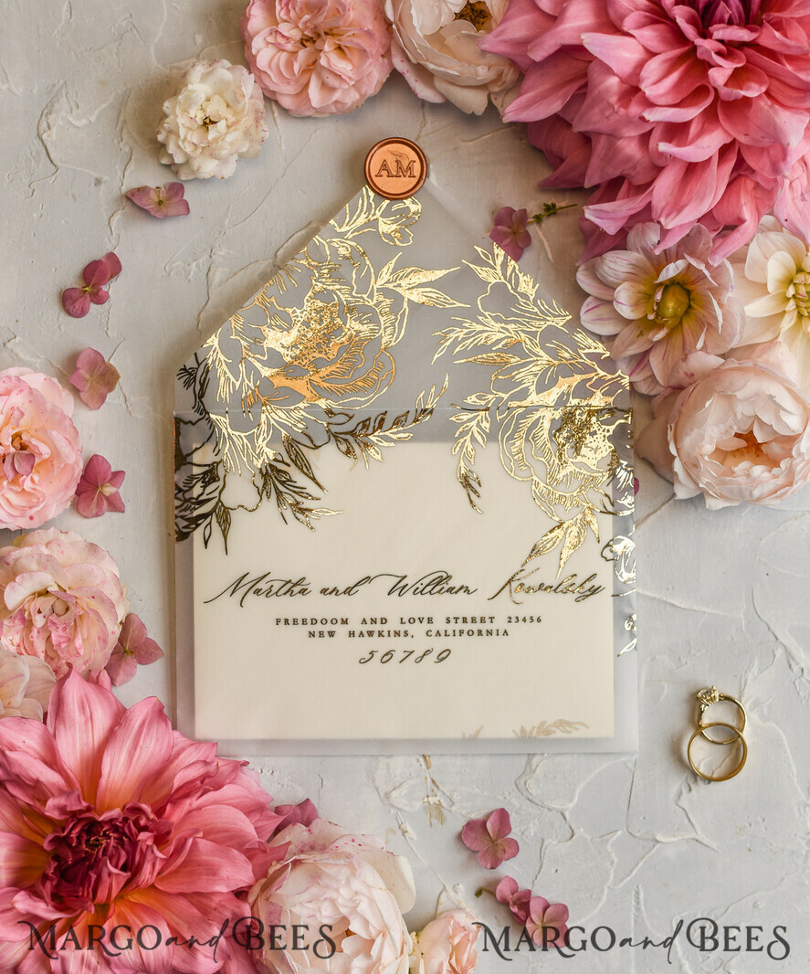 WEDDING INVITATIONS gold / rose gold / silver / glitter Wedding invitations custom colors, Glamour wedding invitations • Romantic Wedding Invitation Suite • Rose Gold Wedding Invites