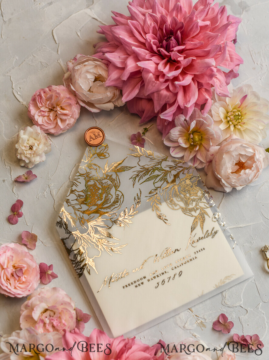 WEDDING INVITATIONS gold / rose gold / silver / glitter Wedding invitations custom colors, Glamour wedding invitations • Romantic Wedding Invitation Suite • Rose Gold Wedding Invites