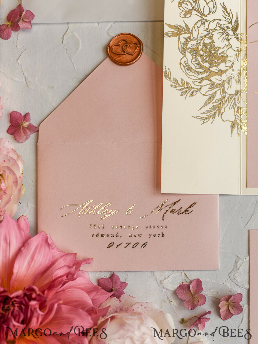 WEDDING INVITATIONS gold / rose gold / silver / glitter Wedding invitations custom colors, Glamour wedding invitations • Romantic Wedding Invitation Suite • Rose Gold Wedding Invites