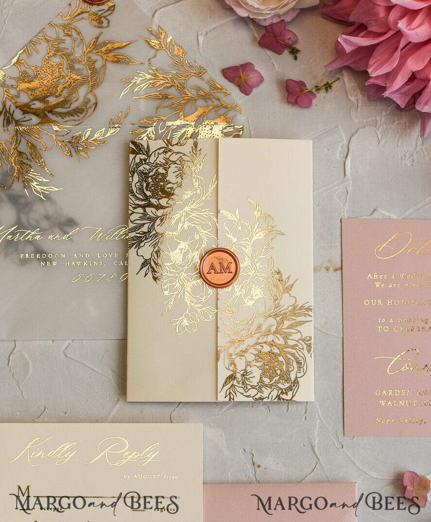 WEDDING INVITATIONS gold / rose gold / silver / glitter Wedding invitations custom colors, Glamour wedding invitations • Romantic Wedding Invitation Suite • Rose Gold Wedding Invites
