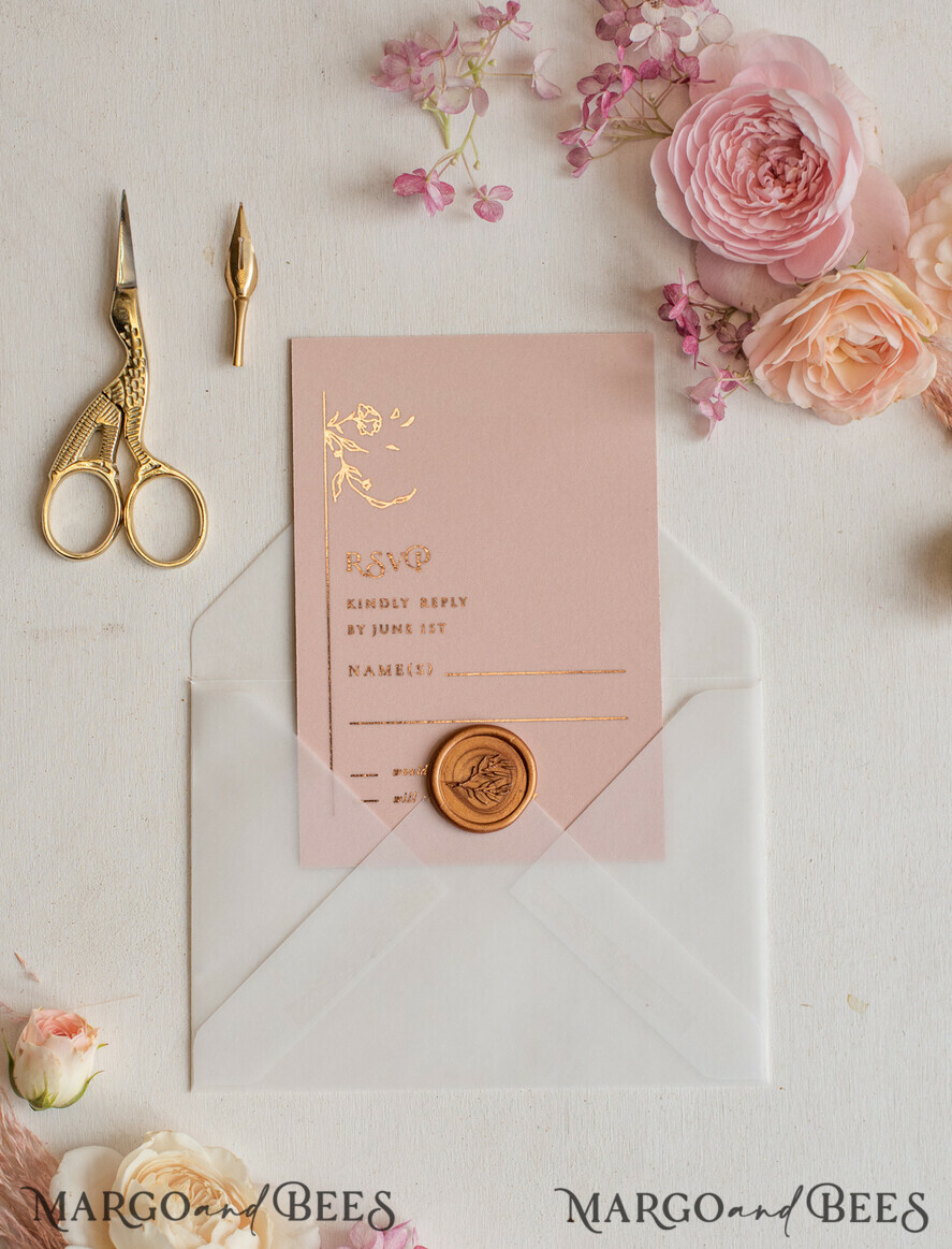 WEDDING INVITATIONS gold / rose gold / silver / glitter Luxury gold rose gold wedding invitations, elegant wedding cards, blush and pink wedding stationery