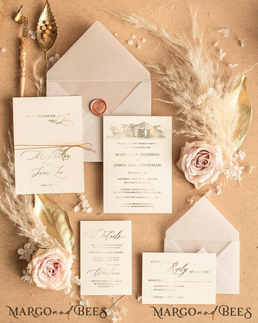 WEDDING INVITATIONS gold / rose gold / silver / glitter Personalised Wedding invitations, Glamour Wedding Invitation Suite • Golden Shine Wedding Stationery • Luxury Wedding Invites