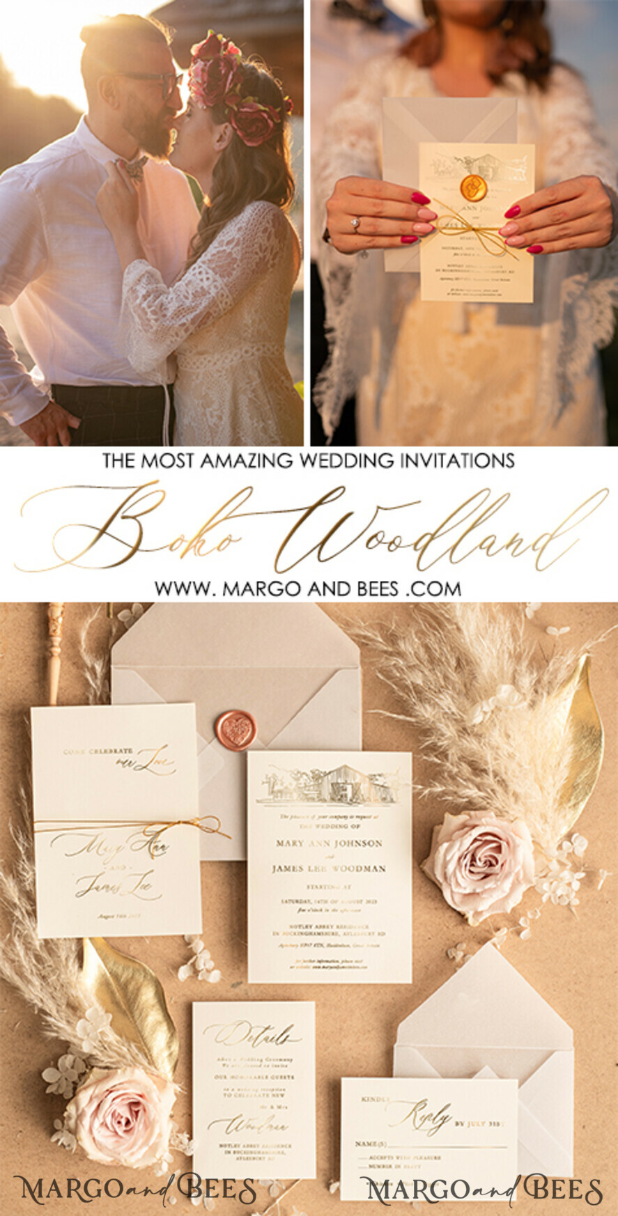 WEDDING INVITATIONS gold / rose gold / silver / glitter Personalised Wedding invitations, Glamour Wedding Invitation Suite • Golden Shine Wedding Stationery • Luxury Wedding Invites