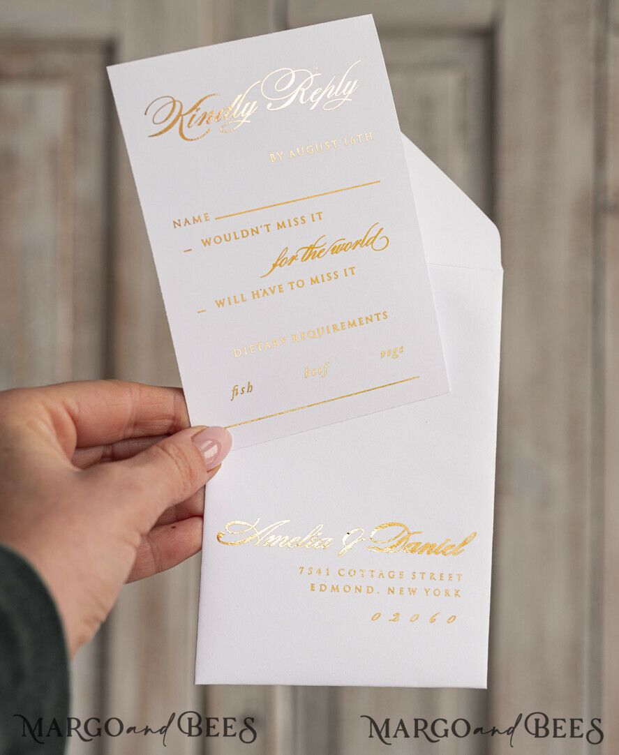 WEDDING INVITATIONS gold / rose gold / silver / glitter beaded bespoke Elegant pure white Gold Wedding Invitation Suite, Beaded Perls Wedding Cards, luxury Wedding Stationery, silk ribbon, vellum beaded etui with your monogram