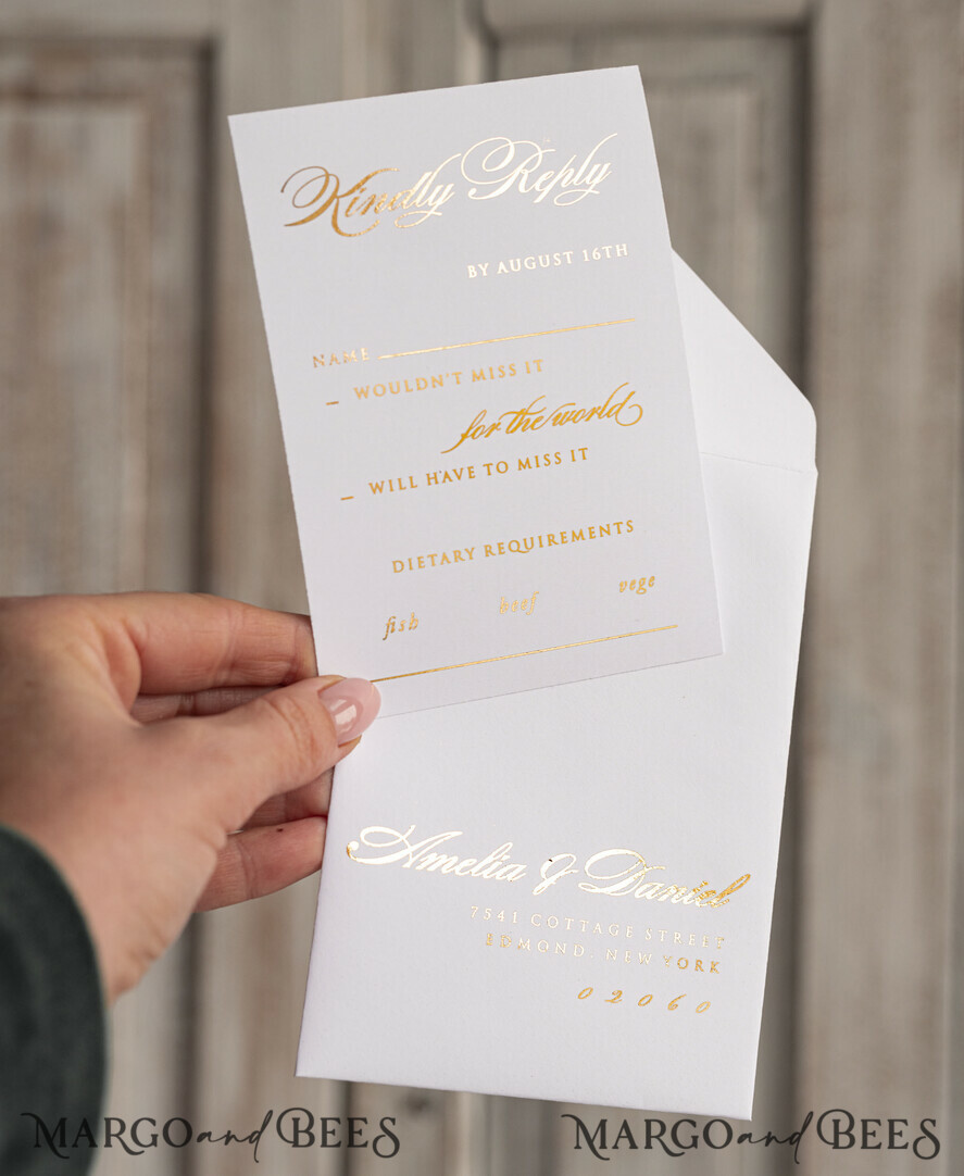 WEDDING INVITATIONS gold / rose gold / silver / glitter beaded bespoke Elegant pure white Gold Wedding Invitation Suite, Beaded Perls Wedding Cards, luxury Wedding Stationery, silk ribbon, vellum beaded etui with your monogram