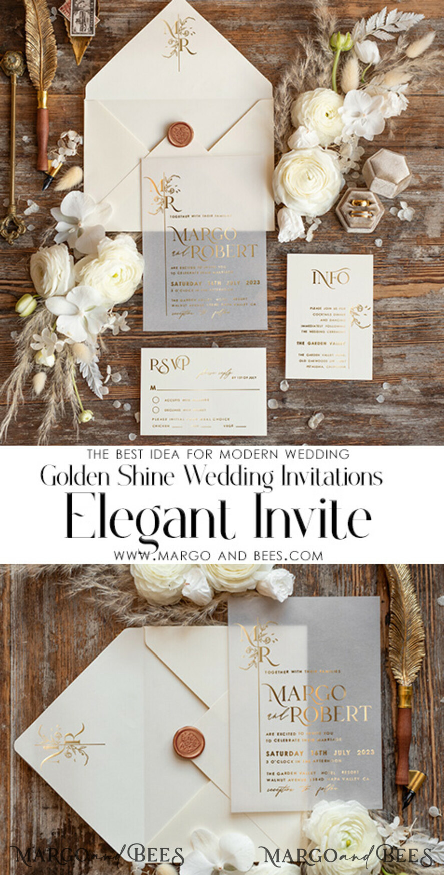 WEDDING INVITATIONS gold / rose gold / silver / glitter Personalised wedding invitation, Glamour wedding invitations • Romantic Wedding Invitation Suite • Rose Gold Wedding Invites