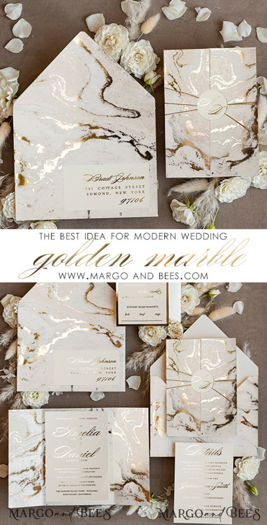 WEDDING INVITATIONS gold / rose gold / silver / glitter Golden Marble Wedding invitations, Luxury Gold Foil Wedding Invitation set, Marble Glamour Wedding Invitation Suite, elegant Wedding Cards Marble