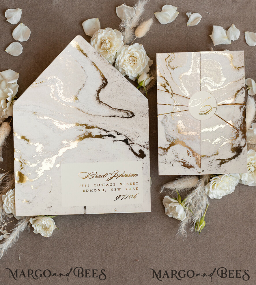 WEDDING INVITATIONS gold / rose gold / silver / glitter Golden Marble Wedding invitations, Luxury Gold Foil Wedding Invitation set, Marble Glamour Wedding Invitation Suite, elegant Wedding Cards Marble