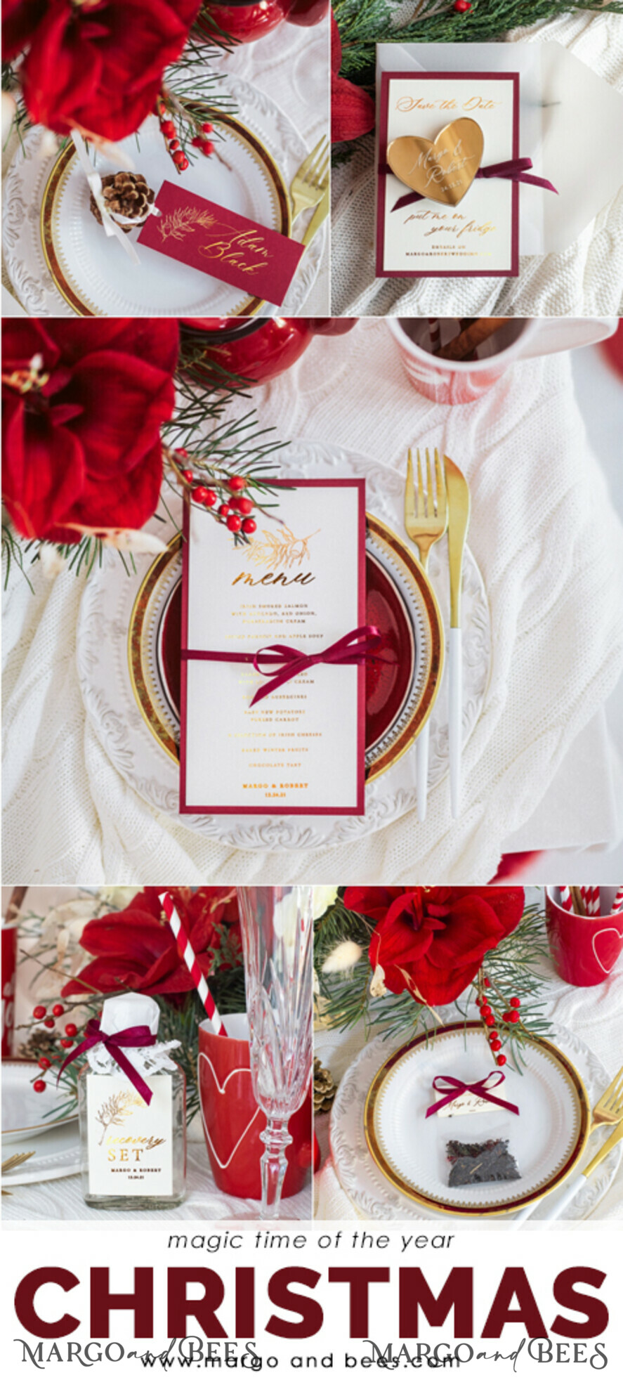 WEDDING INVITATIONS gold / rose gold / silver / glitter Christmas wedding invitations, festive wedding invitations, winter wedding inspiration, winter wedding, christmas wedding, red and gold wedding invitations, gold lettering, gold foil print out, pocket wedding invitations, christmas wedding cards, marsala wedding invitations, marsala red, red wedding, gold wedding, white wedding, red and white wedding, white ribbon, elegant wedding invitations, festive season