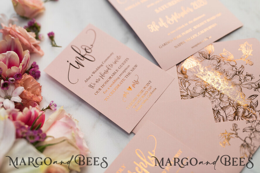 WEDDING INVITATIONS gold / rose gold / silver / glitter Luxury Vellum Gold Foil Wedding Invitations, Elegant Blush Pink Wedding Invitation Suite, Glamour Wedding Cards, Golden Shine Wedding Invitation Suite