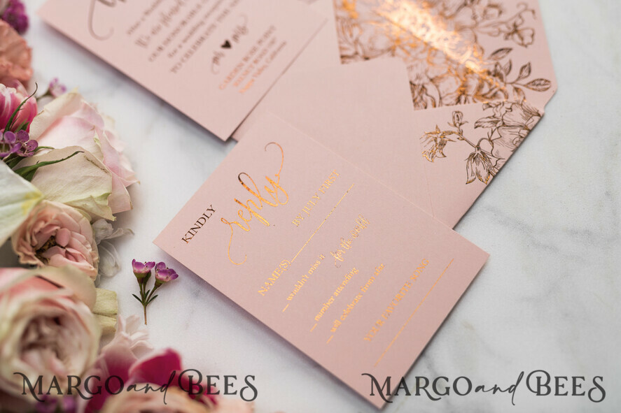 WEDDING INVITATIONS gold / rose gold / silver / glitter Luxury Vellum Gold Foil Wedding Invitations, Elegant Blush Pink Wedding Invitation Suite, Glamour Wedding Cards, Golden Shine Wedding Invitation Suite