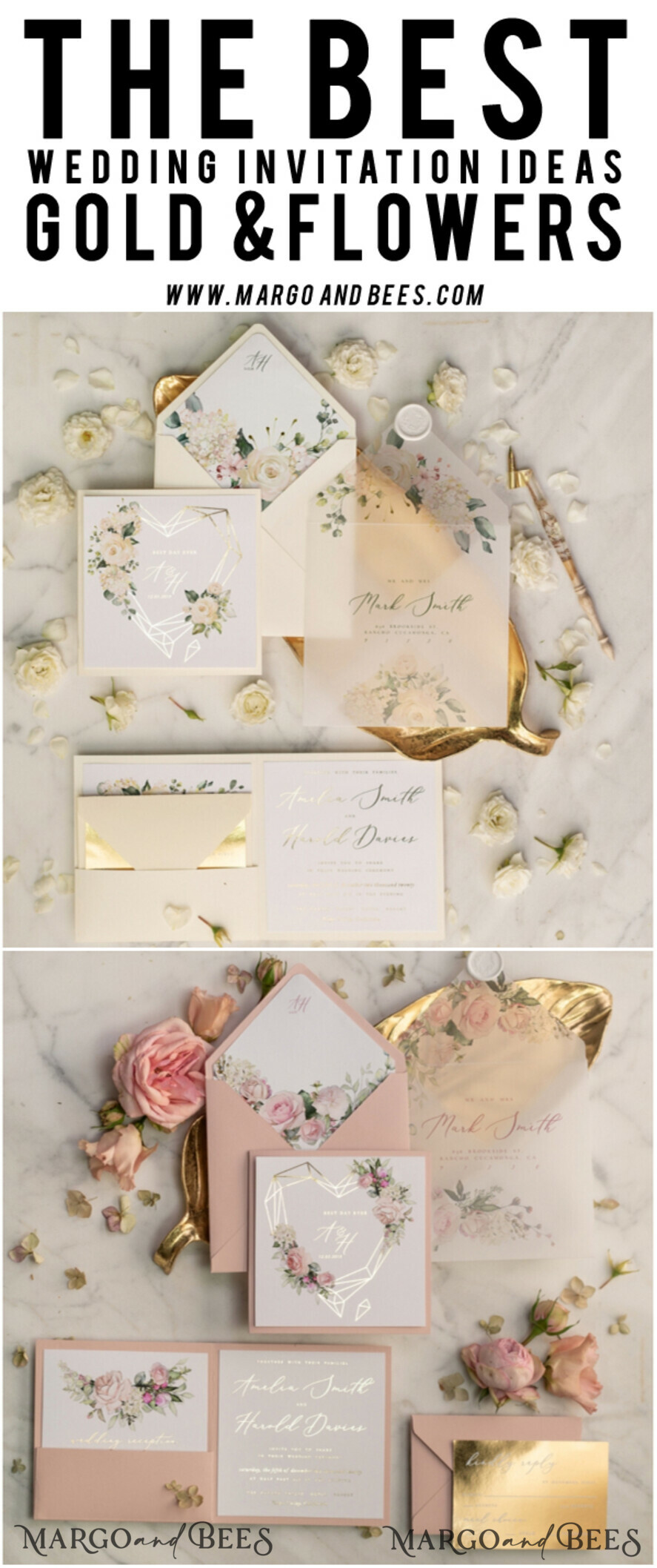 WEDDING INVITATIONS gold / rose gold / silver / glitter Ecru wedding invitations, floral wedding invitations, green lettering, gold mirror paper, ecru and white wedding invitations, white wedding invitations, gold foil print out, gold foil, gold lettering, vellum envelope, pocket wedding invitation, pocket wedding invitations, floral wedding, floral wedding cards, geometric wedding invitations, geometric heart, ecru wedding cards, gold mirror paper