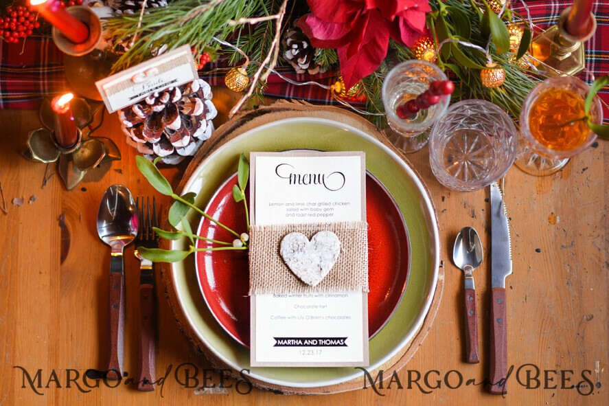 MENU & PROGRAMS rustic Rustic Wedding Menu with Burlap, Barn Wedding Dinner Menu, Eco Romantic Personalized Cards with Wooden Heart, Kraft Wedding Menu, Simple Rustic Wedding Menu