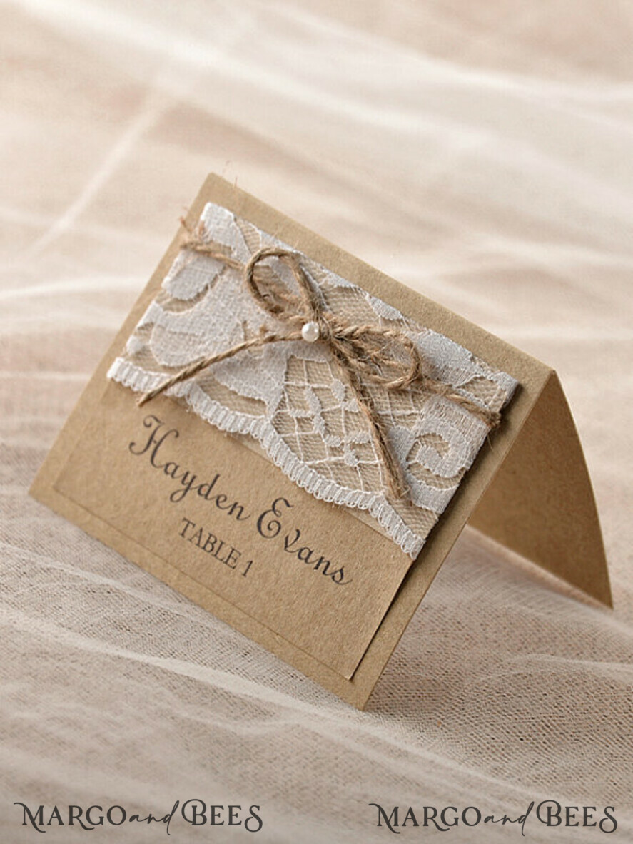 MENU & PROGRAMS rustic Rustic Wedding Program with Lace, Barn Wedding Program, Eco Romantic Personalized Cards with Twine, Simple Rustic Wedding Program, Elegant Booklet Brown Wedding Cards