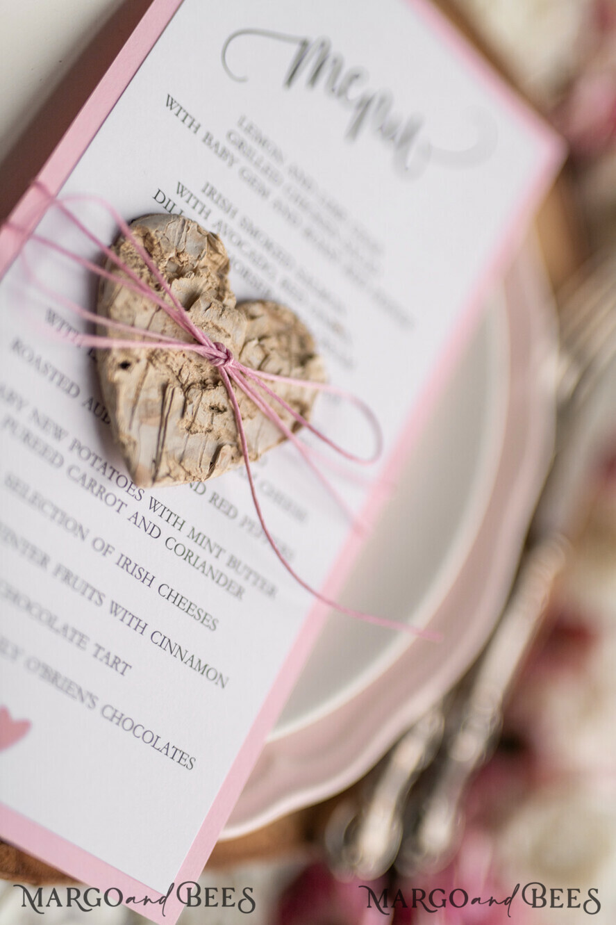 MENU & PROGRAMS rustic Elegant Birch Heart Wedding Menu Cards, Bespoke Pink Wedding Menu, Rustic Wedding Menu with Twine, Barn Wedding Dinner Menu, Romantic Personalized Cards, Simple Rustic Wedding Menu, Elegant White Wedding Menu Cards, Handmade Wedding Stationery