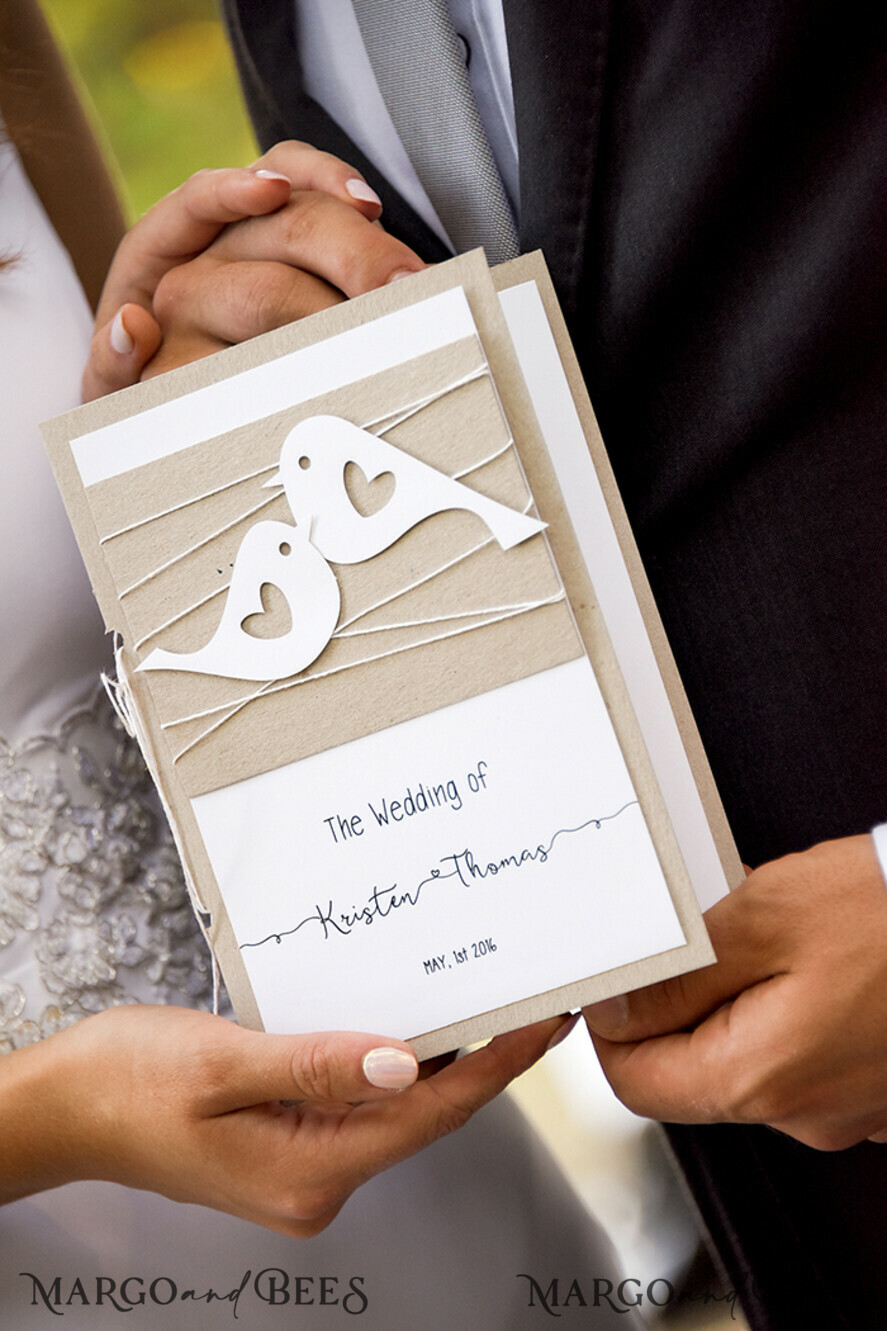MENU & PROGRAMS rustic Rustic Birds wedding Program, Outdoor wedding Program card, Romantic Booklet Wedding Program, Eco Rustic Personalized Cards with Birds, Elegant Wedding Program