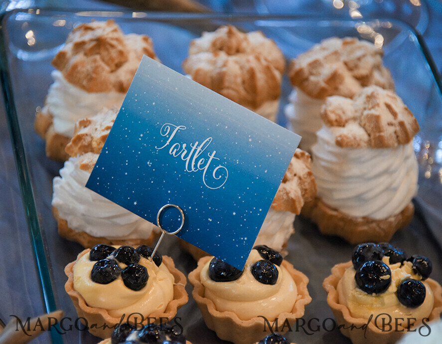 TABLE DECOR SIGNS Wood Eco Rustic Table numbers Elegant Galaxy Wedding Dessert Table Bespoke Watercolor Table Décor, Romantic Winter Table Cards, Night Sky Blue Wedding Cards, Stars Wedding Table Card, Custom