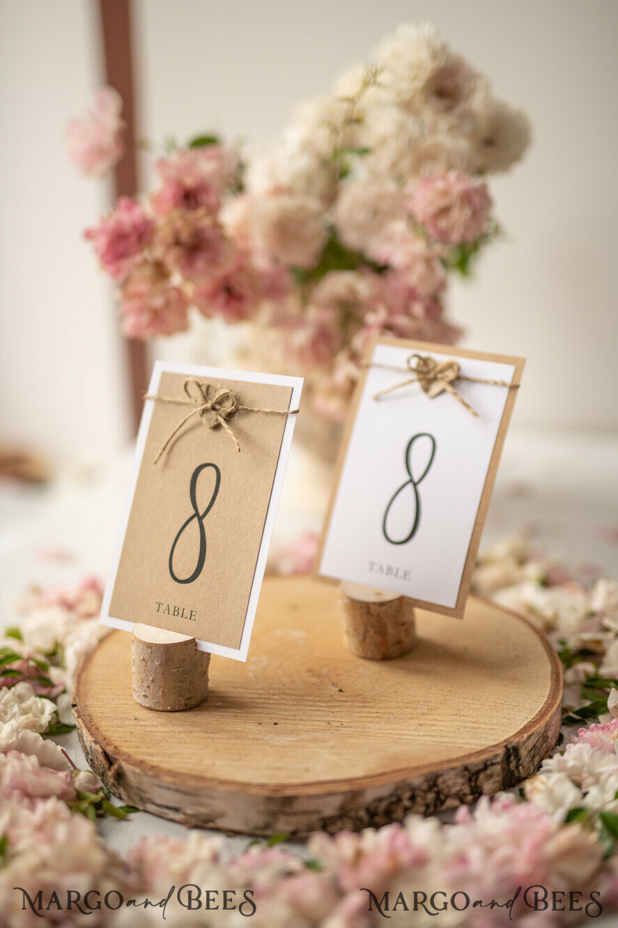 TABLE DECOR SIGNS Wood Eco Rustic Table numbers Vintage Eco Wedding Table Numbers, Rustic Birch Heart and Burlap Twine Wedding Table Cards, Bespoke Eco Paper Wedding Decor, Rustic Handmade Wedding Stationery