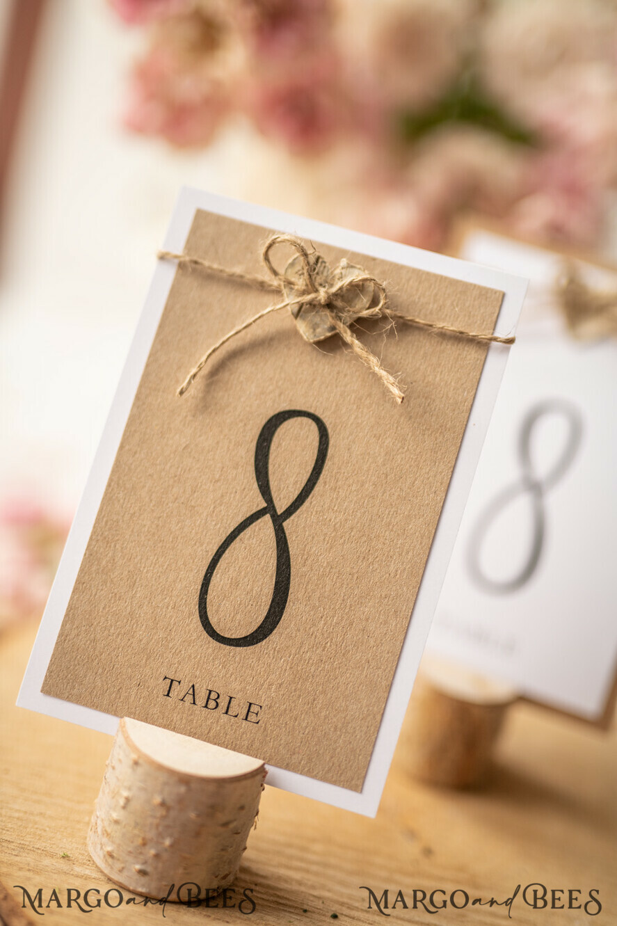 TABLE DECOR SIGNS Wood Eco Rustic Table numbers Vintage Eco Wedding Table Numbers, Rustic Birch Heart and Burlap Twine Wedding Table Cards, Bespoke Eco Paper Wedding Decor, Rustic Handmade Wedding Stationery