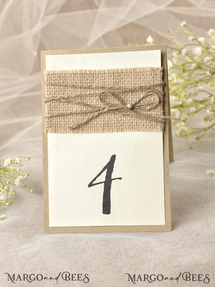TABLE DECOR SIGNS Wood Eco Rustic Table numbers Rustic Wedding Table Numbers with Natural Burlap And Twine, Barn Wedding Table Cards, Elegant Eco Romantic Personalized Cards, Simple Rustic Wedding Table Decor