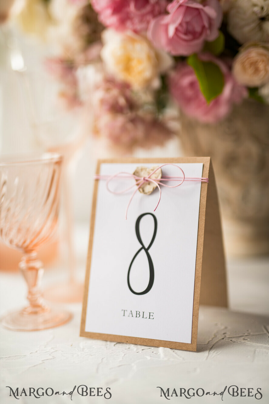 TABLE DECOR SIGNS Wood Eco Rustic Table numbers Vintage Wooden Wedding Table Numbers With Twine, Elegant Birch Heart Wedding Table Cards, Bespoke Eco Paper Wedding Décor, Handmade Wedding Stationery