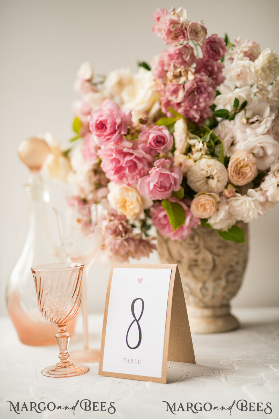 TABLE DECOR SIGNS Wood Eco Rustic Table numbers Vintage Wooden Wedding Table Numbers With Twine, Elegant Birch Heart Wedding Table Cards, Bespoke Eco Paper Wedding Décor, Handmade Wedding Stationery