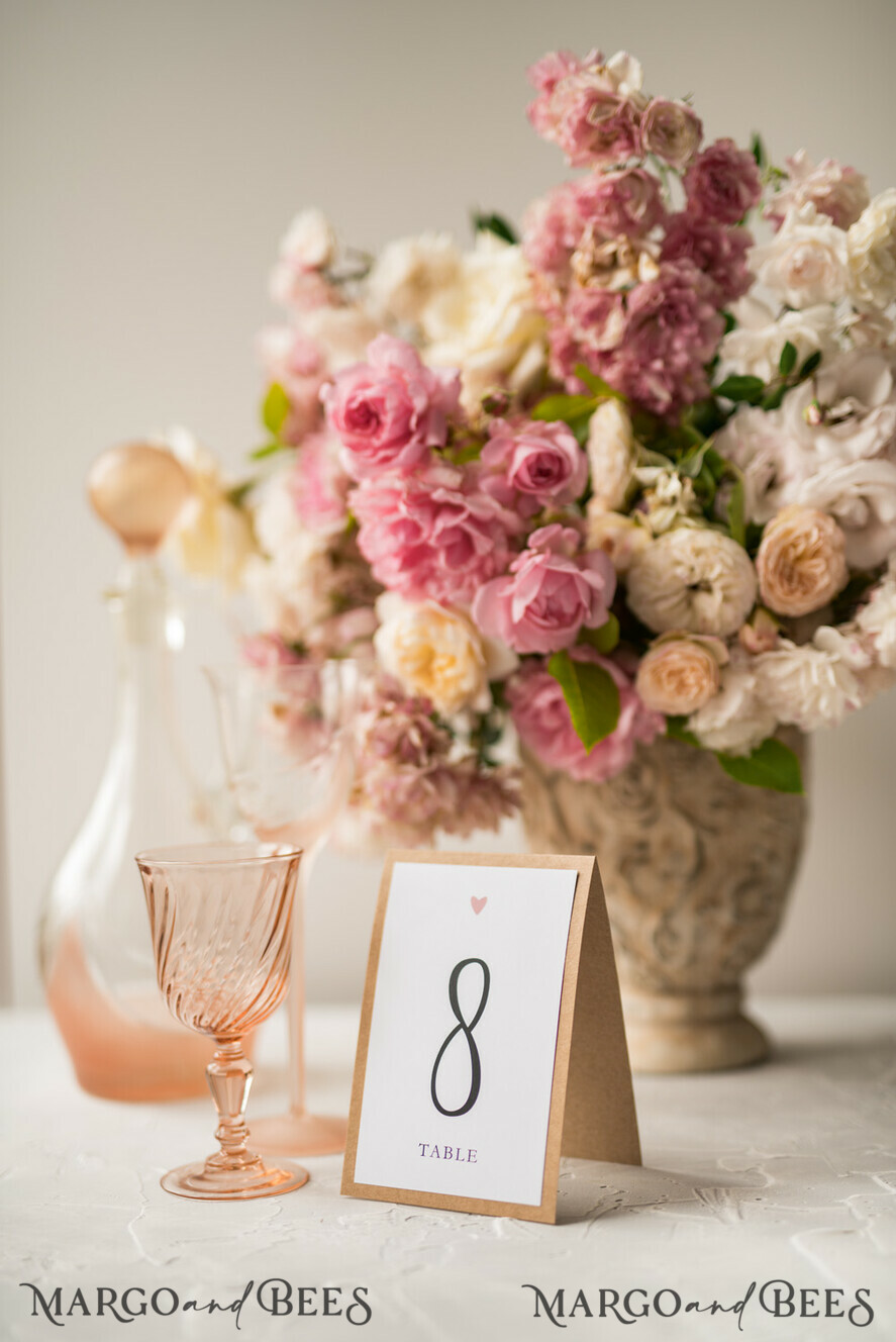TABLE DECOR SIGNS Wood Eco Rustic Table numbers Vintage Wooden Wedding Table Numbers With Twine, Elegant Birch Heart Wedding Table Cards, Bespoke Eco Paper Wedding Décor, Handmade Wedding Stationery